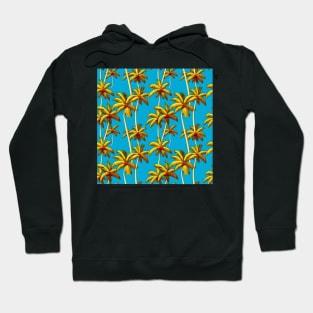 Tropical Palms on a Celestial Blue Canvas Hoodie